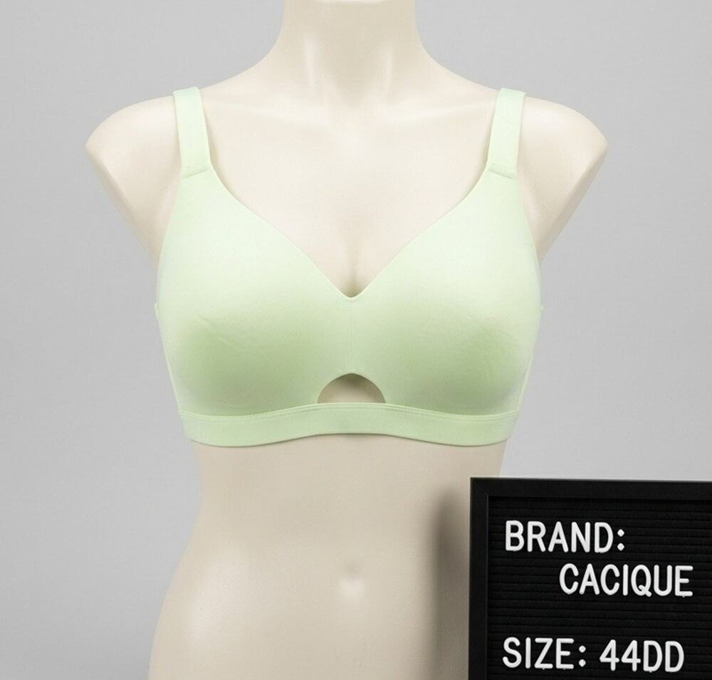Cacique Lightly Lined No-Wire Bra 44DD Light Lime Green Wireless T-Shirt Bra